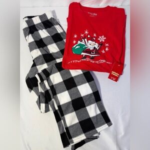 Santa Christmas Pajama Set Top & Bottoms Jammies For Your Families Men’s Sm NEW